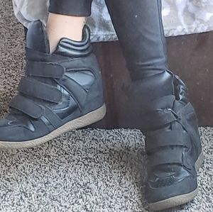 GREAT shape black Sneaker Wedges
